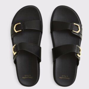 Abercrombie sandals, black double strap size women's 9.5 NWT